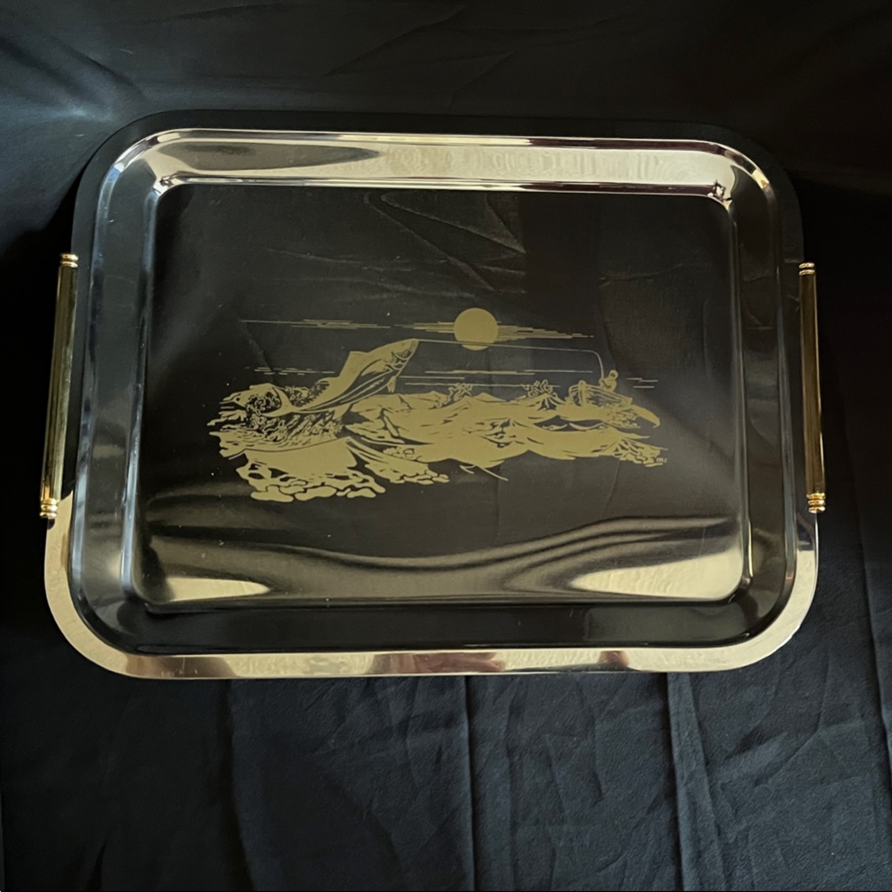NWOT Luxury Stainless and Gold-tone Tray
